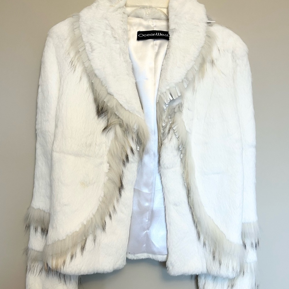 Ocean West White Fur Jacket